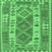 Square Machine Washable Persian Emerald Green Traditional Area Rugs, wshtr1190emgrn