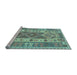 Sideview of Machine Washable Persian Light Blue Traditional Rug, wshtr1190lblu