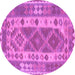 Round Persian Purple Traditional Rug, tr1190pur