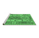 Sideview of Machine Washable Persian Emerald Green Traditional Area Rugs, wshtr1190emgrn