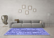 Machine Washable Persian Blue Traditional Rug in a Living Room, wshtr1190blu