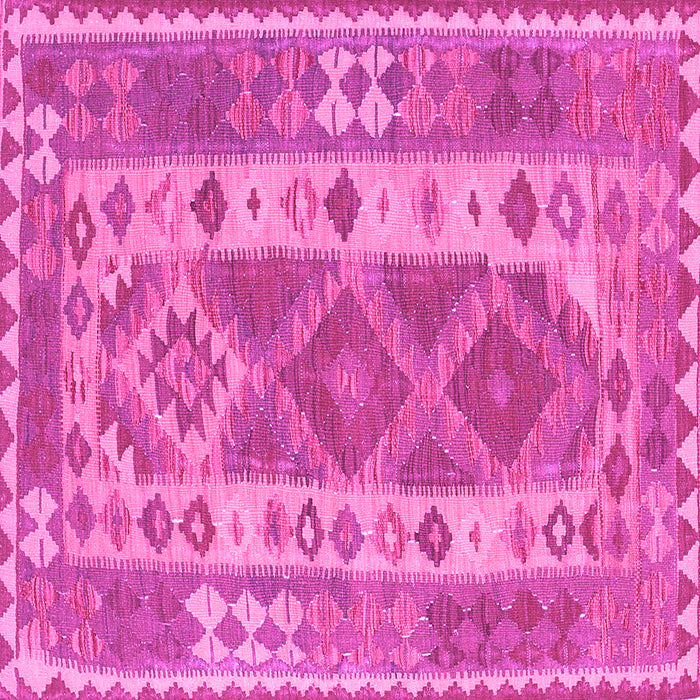 Square Machine Washable Persian Pink Traditional Rug, wshtr1190pnk