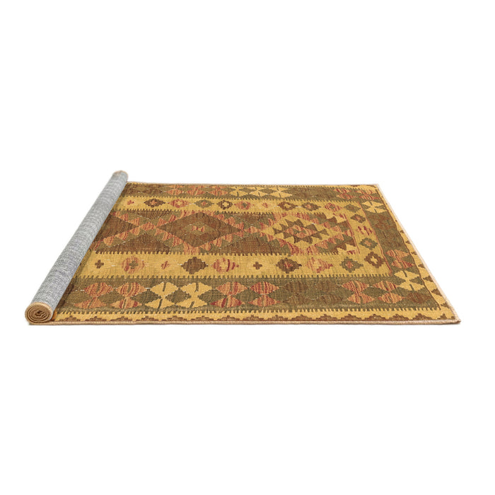 Sideview of Machine Washable Persian Brown Traditional Rug, wshtr1190brn
