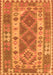 Serging Thickness of Machine Washable Persian Orange Traditional Area Rugs, wshtr1190org