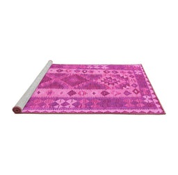 Sideview of Machine Washable Persian Pink Traditional Rug, wshtr1190pnk