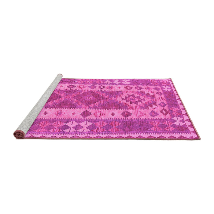 Sideview of Machine Washable Persian Pink Traditional Rug, wshtr1190pnk