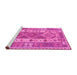 Sideview of Machine Washable Persian Pink Traditional Rug, wshtr1190pnk