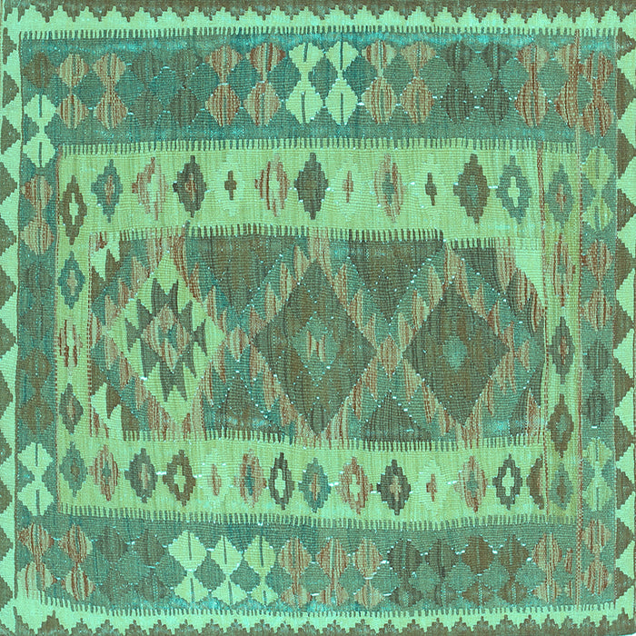 Square Machine Washable Persian Turquoise Traditional Area Rugs, wshtr1190turq