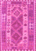 Machine Washable Persian Pink Traditional Rug, wshtr1190pnk