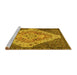 Sideview of Machine Washable Medallion Yellow Traditional Rug, wshtr1191yw