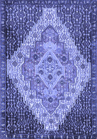 Medallion Blue Traditional Rug, tr1191blu