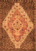 Serging Thickness of Machine Washable Medallion Orange Traditional Area Rugs, wshtr1191org