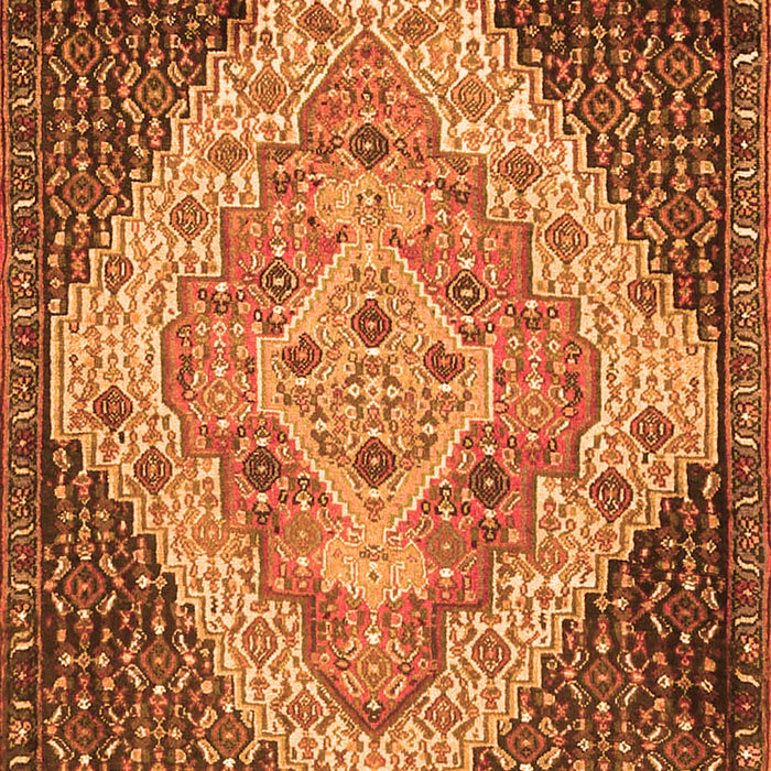 Serging Thickness of Machine Washable Medallion Orange Traditional Area Rugs, wshtr1191org