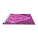 Sideview of Machine Washable Medallion Pink Traditional Rug, wshtr1191pnk