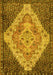 Machine Washable Medallion Yellow Traditional Rug, wshtr1191yw