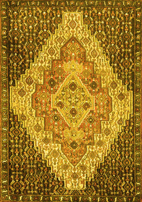 Medallion Yellow Traditional Rug, tr1191yw