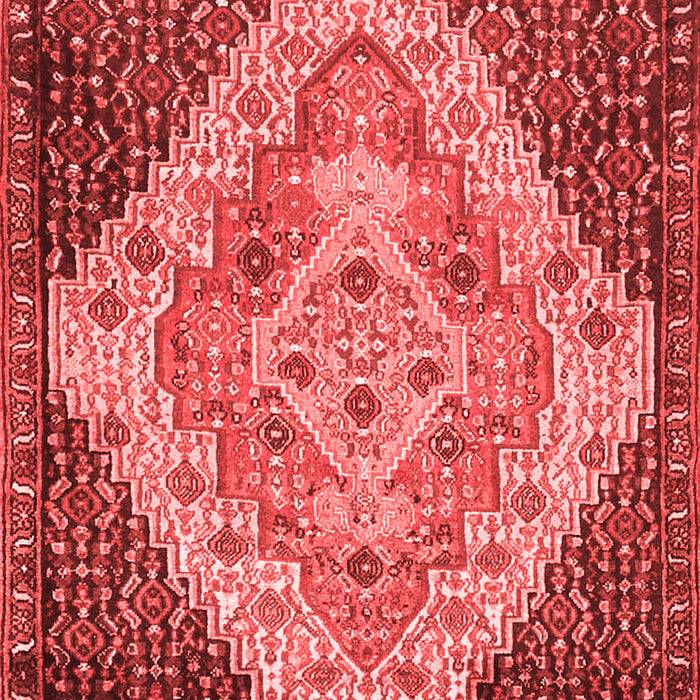 Machine Washable Medallion Red Traditional Rug, wshtr1191red