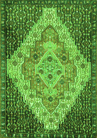 Medallion Green Traditional Rug, tr1191grn