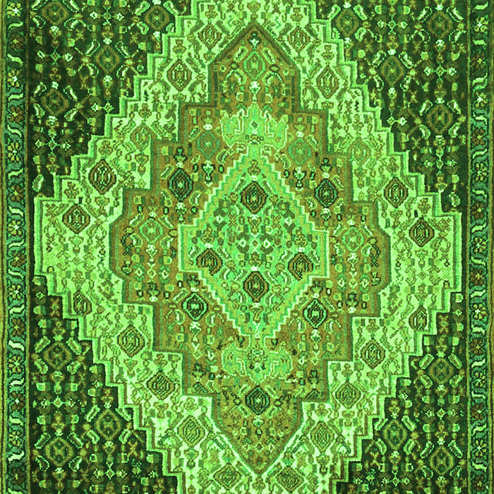Medallion Green Traditional Rug, tr1191grn