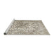 Sideview of Machine Washable Traditional Army Brown Rug, wshtr1192