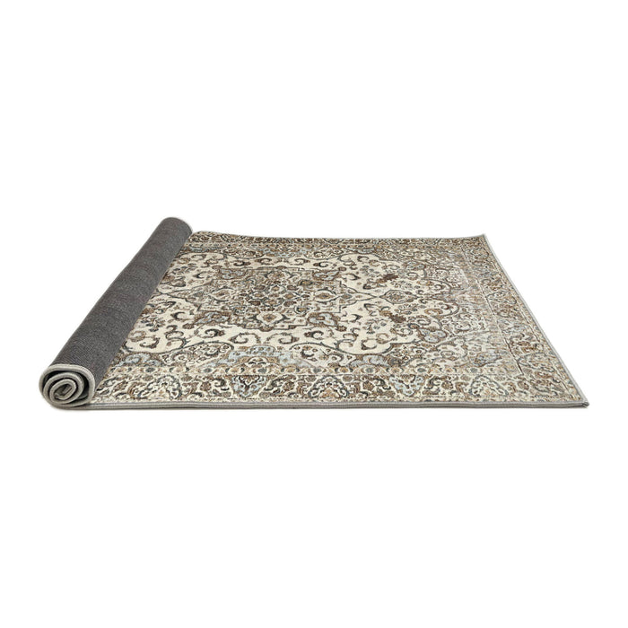 Sideview of Traditional Army Brown Medallion Rug, tr1192