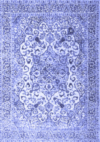 Medallion Blue Traditional Rug, tr1192blu