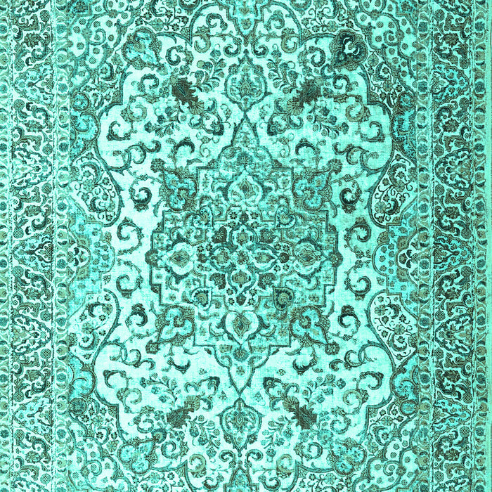 Medallion Turquoise Traditional Rug, tr1192turq