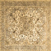 Square Medallion Brown Traditional Rug, tr1192brn