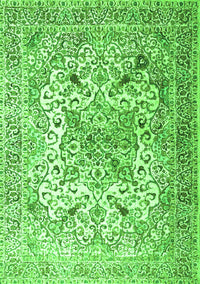 Medallion Green Traditional Rug, tr1192grn