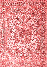 Medallion Red Traditional Rug, tr1192red