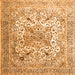 Serging Thickness of Medallion Orange Traditional Rug, tr1192org