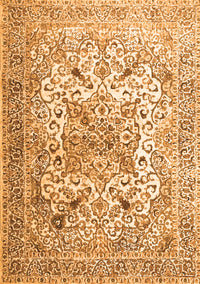 Medallion Orange Traditional Rug, tr1192org