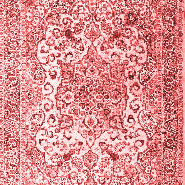 Machine Washable Medallion Red Traditional Rug, wshtr1192red