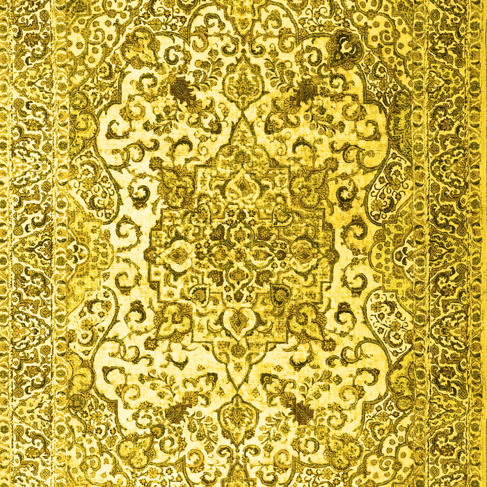 Medallion Yellow Traditional Rug, tr1192yw