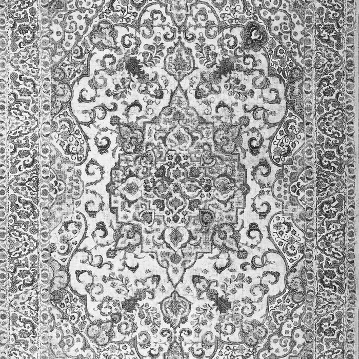 Serging Thickness of Machine Washable Medallion Gray Traditional Rug, wshtr1192gry