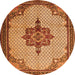 Square Persian Orange Traditional Rug, tr1193org