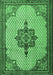 Machine Washable Persian Emerald Green Traditional Area Rugs, wshtr1193emgrn