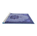 Sideview of Machine Washable Persian Blue Traditional Rug, wshtr1193blu