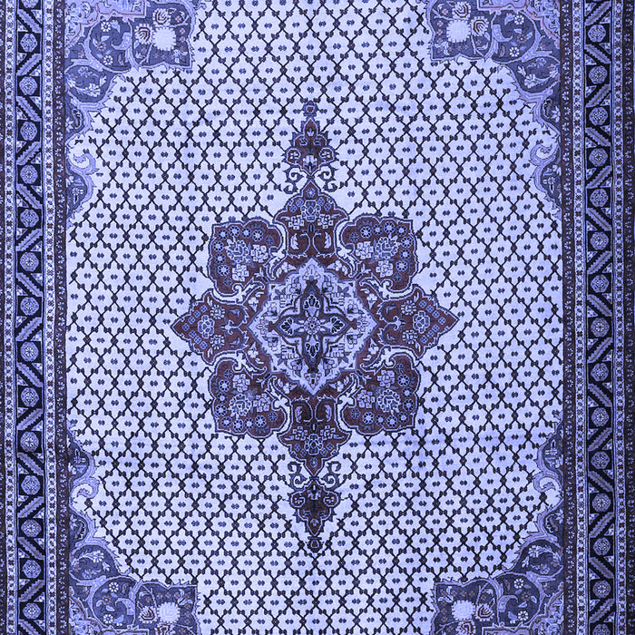 Machine Washable Persian Blue Traditional Rug, wshtr1193blu