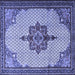 Square Persian Blue Traditional Rug, tr1193blu