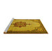 Sideview of Machine Washable Persian Yellow Traditional Rug, wshtr1193yw