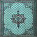 Square Persian Light Blue Traditional Rug, tr1193lblu