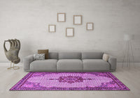 Machine Washable Persian Purple Traditional Rug, wshtr1193pur