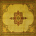 Square Persian Yellow Traditional Rug, tr1193yw