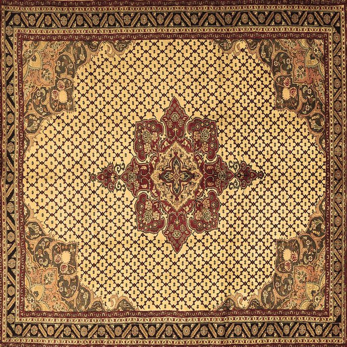 Square Persian Brown Traditional Rug, tr1193brn