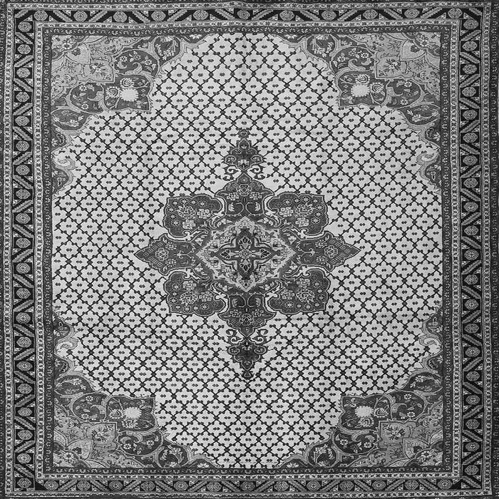 Round Machine Washable Persian Gray Traditional Rug, wshtr1193gry