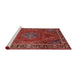 Sideview of Machine Washable Traditional Rust Pink Rug, wshtr1194