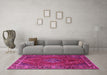 Machine Washable Persian Pink Traditional Rug in a Living Room, wshtr1194pnk