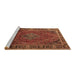 Sideview of Machine Washable Persian Brown Traditional Rug, wshtr1194brn