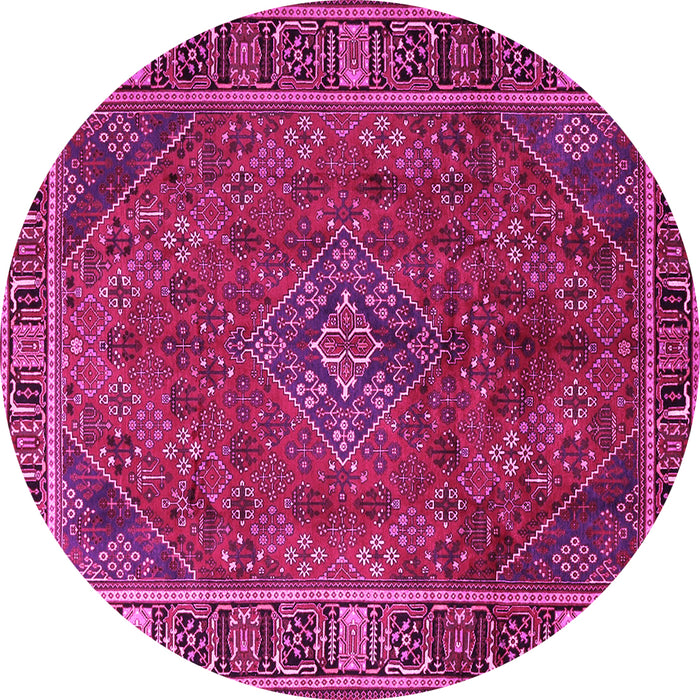 Round Persian Pink Traditional Rug, tr1194pnk